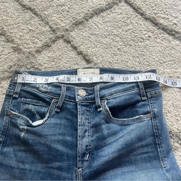 McGuire jeans High Rise Distressed Raw Hem Slim boot Stretch Button Fly Size 26 - Picture 7 of 14